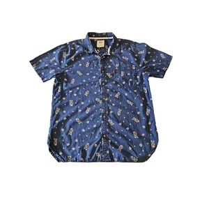 Levi's Floral Button Up Short Sleeve Shirt Women's Sz Large